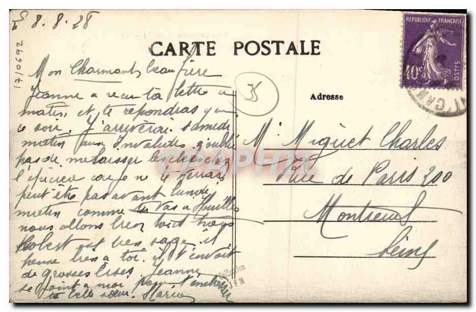 Cancale (I.-et-V.) — Der Hafen bei Ebbe — A. Lamiral, Verlag, N°392 — Rückseite