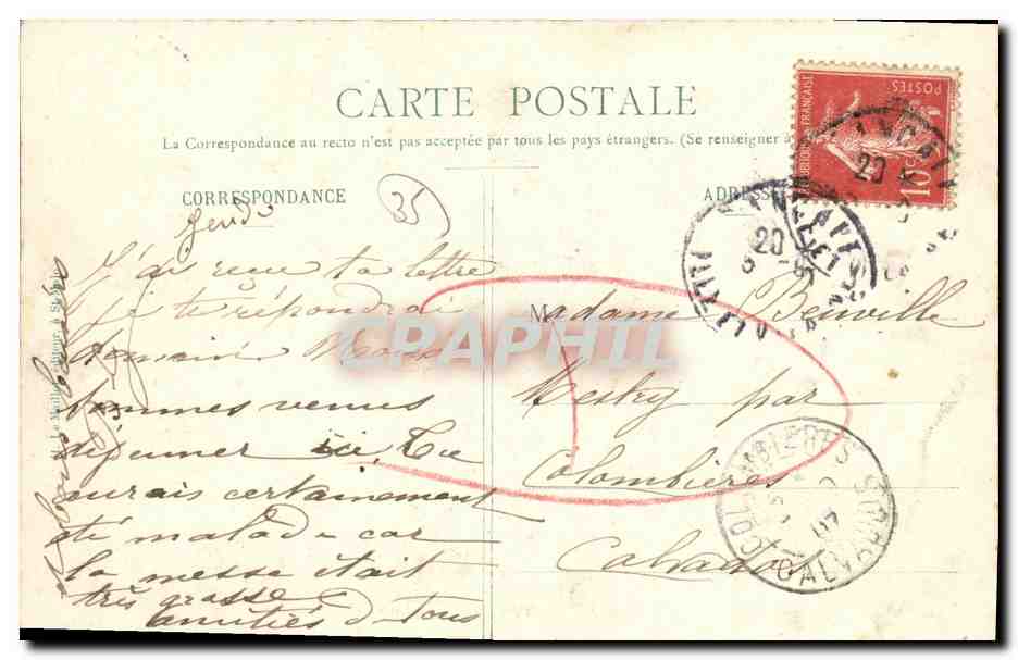 Cancale - La Houle, vue des Falaises — HLM, n° 1014 — Achterkant