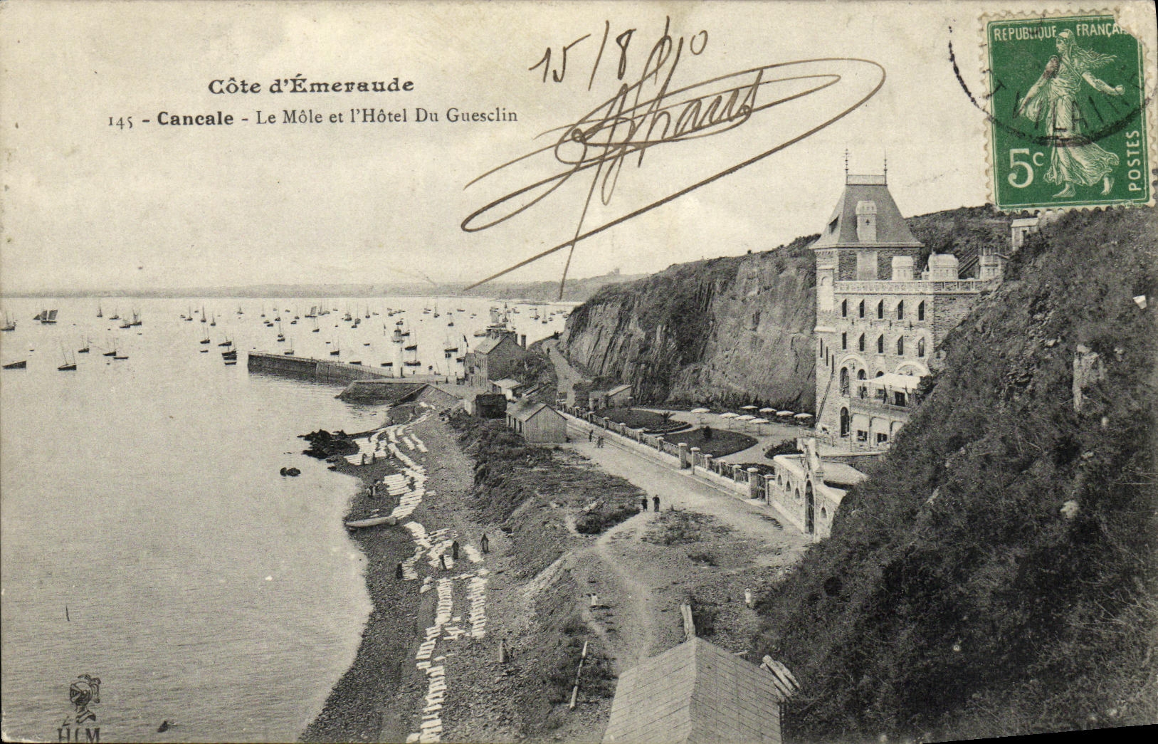 CPA Cancale Le Mole et l Hotel du Guesclin 