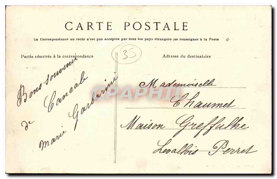 Cancalé — La Pêche aux Huîtres un jour de grande marée — Côte d'Émeraude, éditeur non visible, n° 3895 — Verso