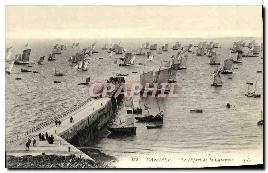 CPA Cancale Le Depart de la Caravane Baetaux