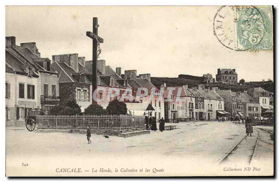 CPA Cancale La Houle le Calvaire et les Quais 