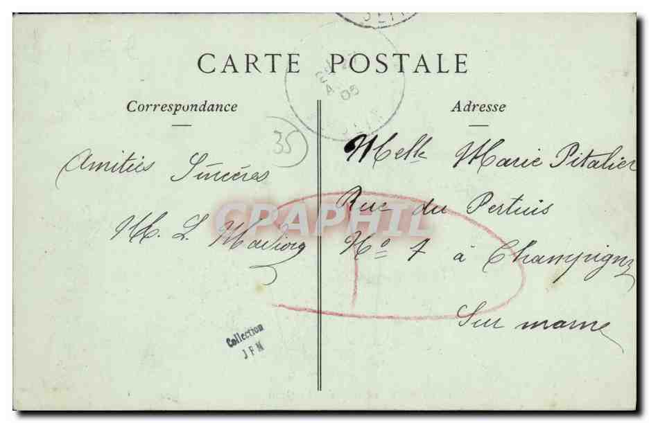 CPA Cancale La Houle le Calvaire et les Quais  — Verso