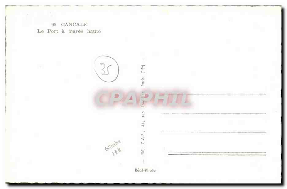 CPM Cancale Le Port a maree haute Bateau — Verso