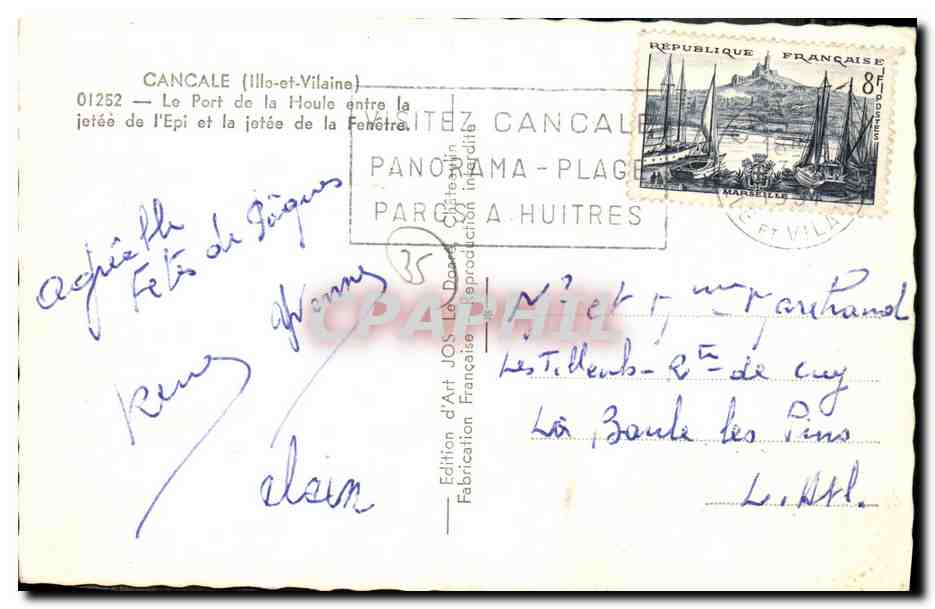 CPM Cancale Le Port de la Houle entre la jetee de l Epi et la jetee la Fenetre  — Verso
