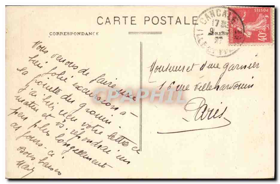 Cancale - La Pointe du Hock et la vallée Porco — éditeur A. Lamire, Rennes, n° 209 — Rückseite