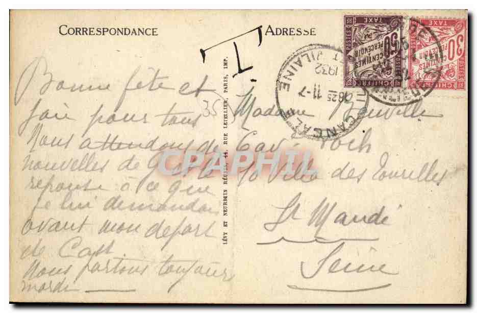 Cancale — Triage des Huitres — LL — Verso