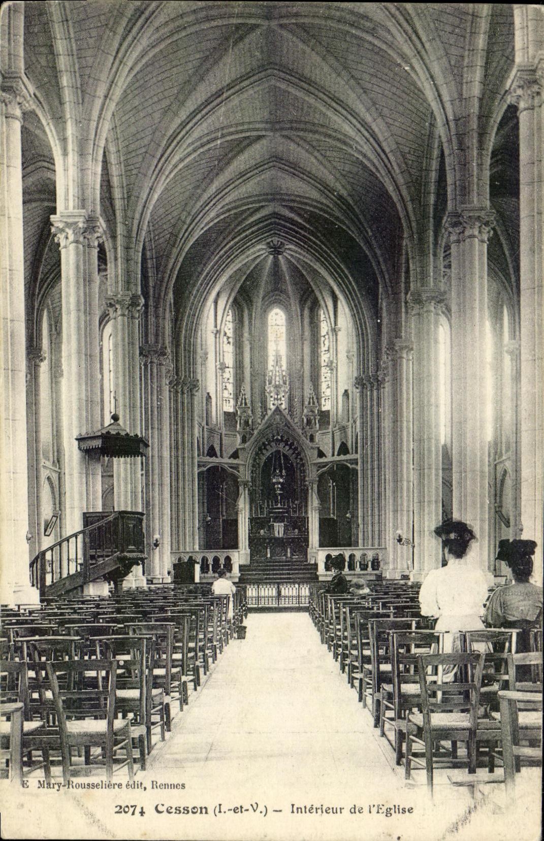 Intérieur de l'Église — Cesson (Il-et-V.) — Éditeur E. Mary-Rousselière, n° 2074