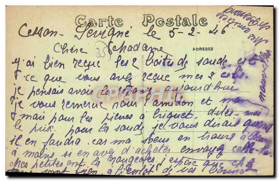 Environ de Rennes - Cesson - Le Passage de la Vilaine — A. Lamiré Editeur, Rennes, n°4499 — Verso
