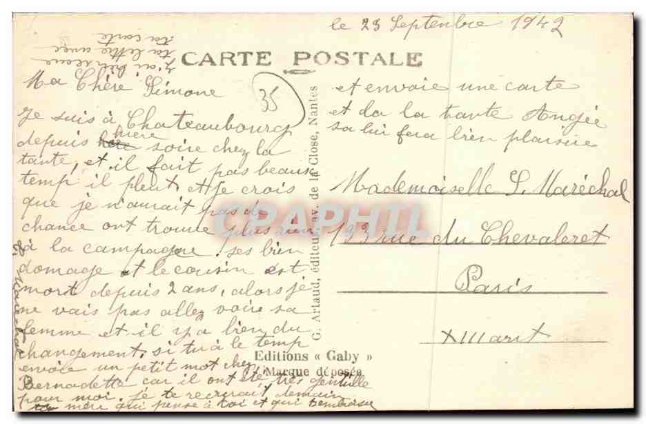 CPA Chateaubourg La Vilaine et le Bourg  — Rückseite