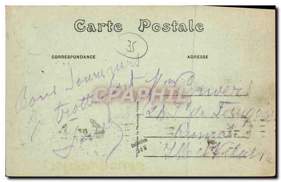 Châteaubourg (I.-&-V.) — Vue panoramique prise de la route de Domagné — Éditeur Rennes, n° 3168 — Reverso