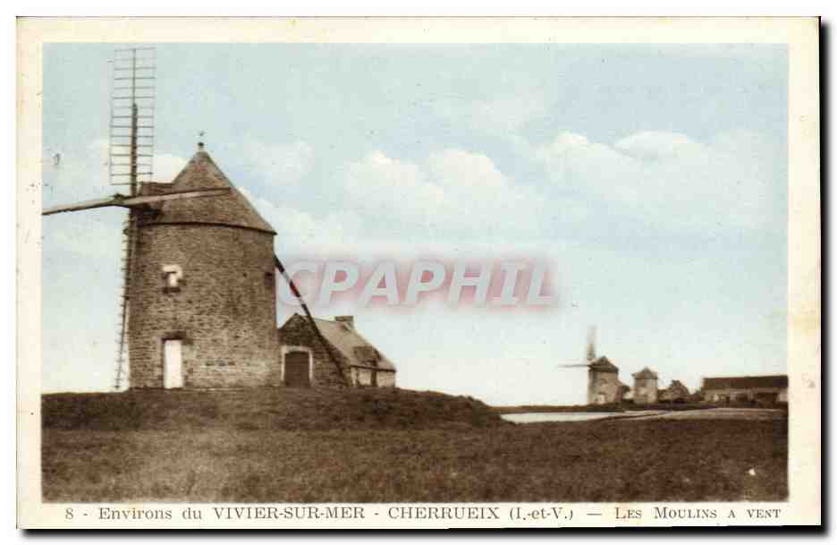 Environs du Vivier-sur-Mer - Cherrueix (I.-et-V.) — Les Moulins à vent
