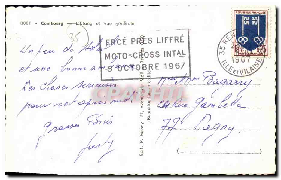 Ercé près Liffré — Vue générale de l'étang — Edit. P. Mesny, Combourg — Reverso