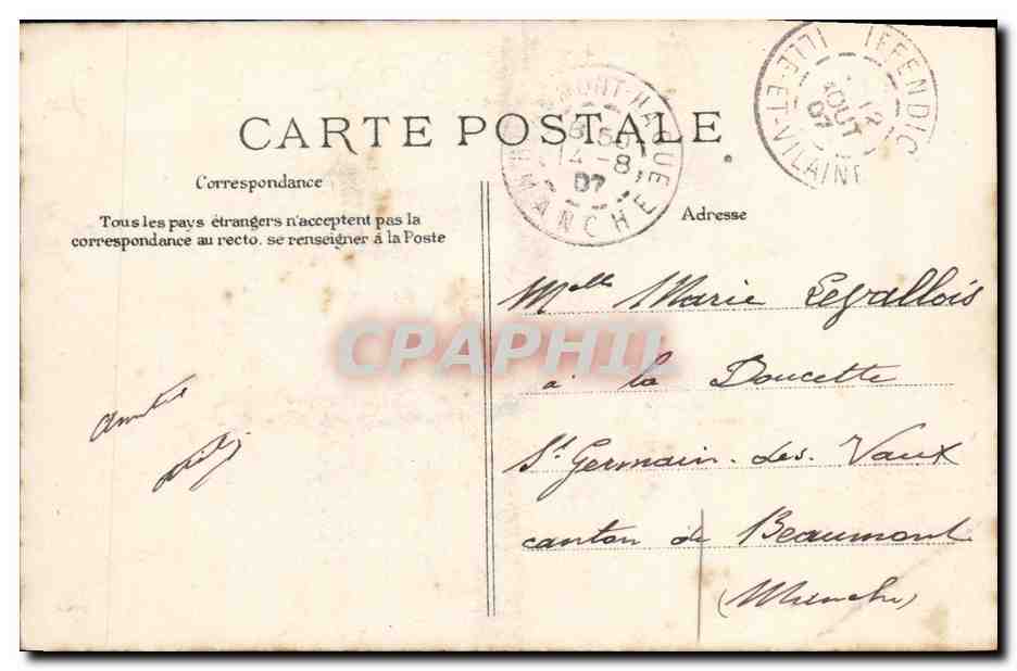 CPA Combourg Le Chateau ou Chateaubriand — Rückseite