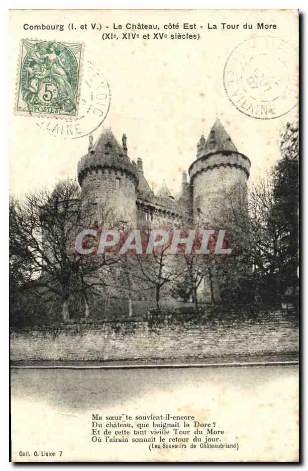Combourg (I. et V.) - Le Château, côté Est - La Tour du More (XIIe, XIVe et XVe siècles) - Coll. G. Lision 7