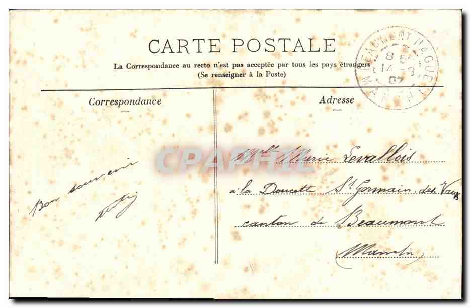Combourg (I. et V.) - Le Château, côté Est - La Tour du More (XIIe, XIVe et XVe siècles) - Coll. G. Lision 7 — Rückseite