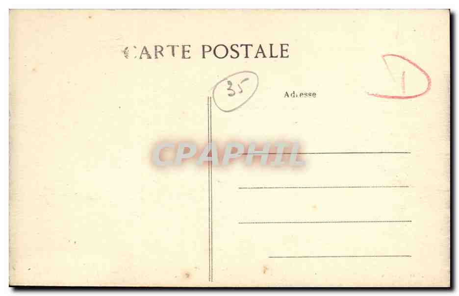 CPA Combourg Chateau Etang et Vue Generale Vaches — Rückseite