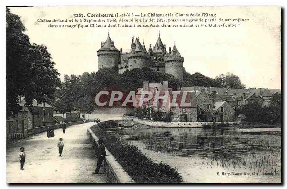 Combourg (Il-et-V) — Le Château et la Chaussée de l'Etang — E. Mary-Roussellère, édit. Lannion