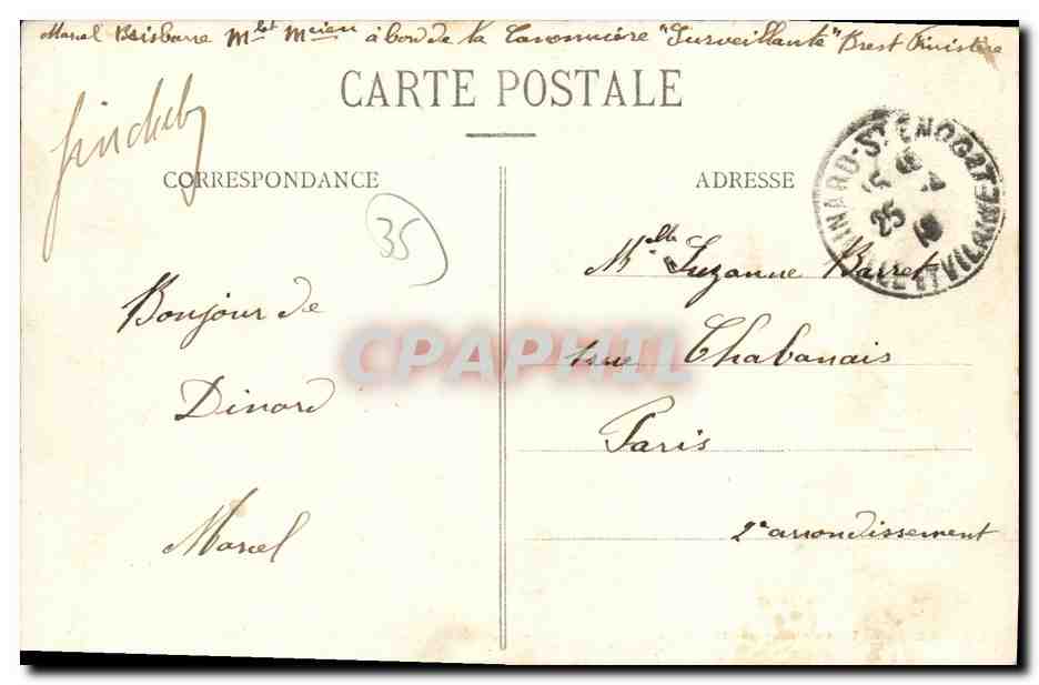 CPA Dinard La Villa Les deux rives — Rückseite
