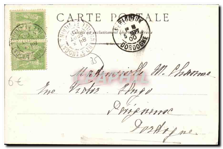 CPA Dinard La Cale a Maree Basse Bateaux — Verso