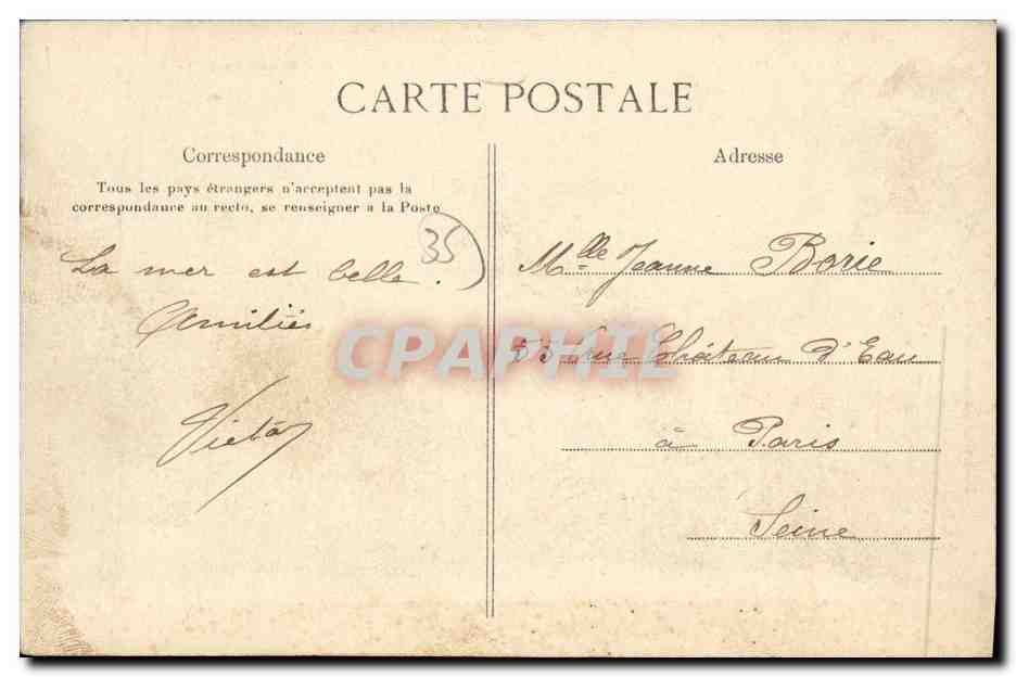 De Dinard à Saint-Malo par les Vedettes de la Côte d'Émeraude — G. F. n°4192 — Verso