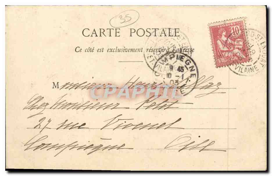 CPA De Dinard La Plage et la Malouine — Rückseite