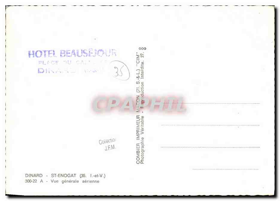 CPM Dinard St Enogat Vue Generale Aerienne — Rückseite