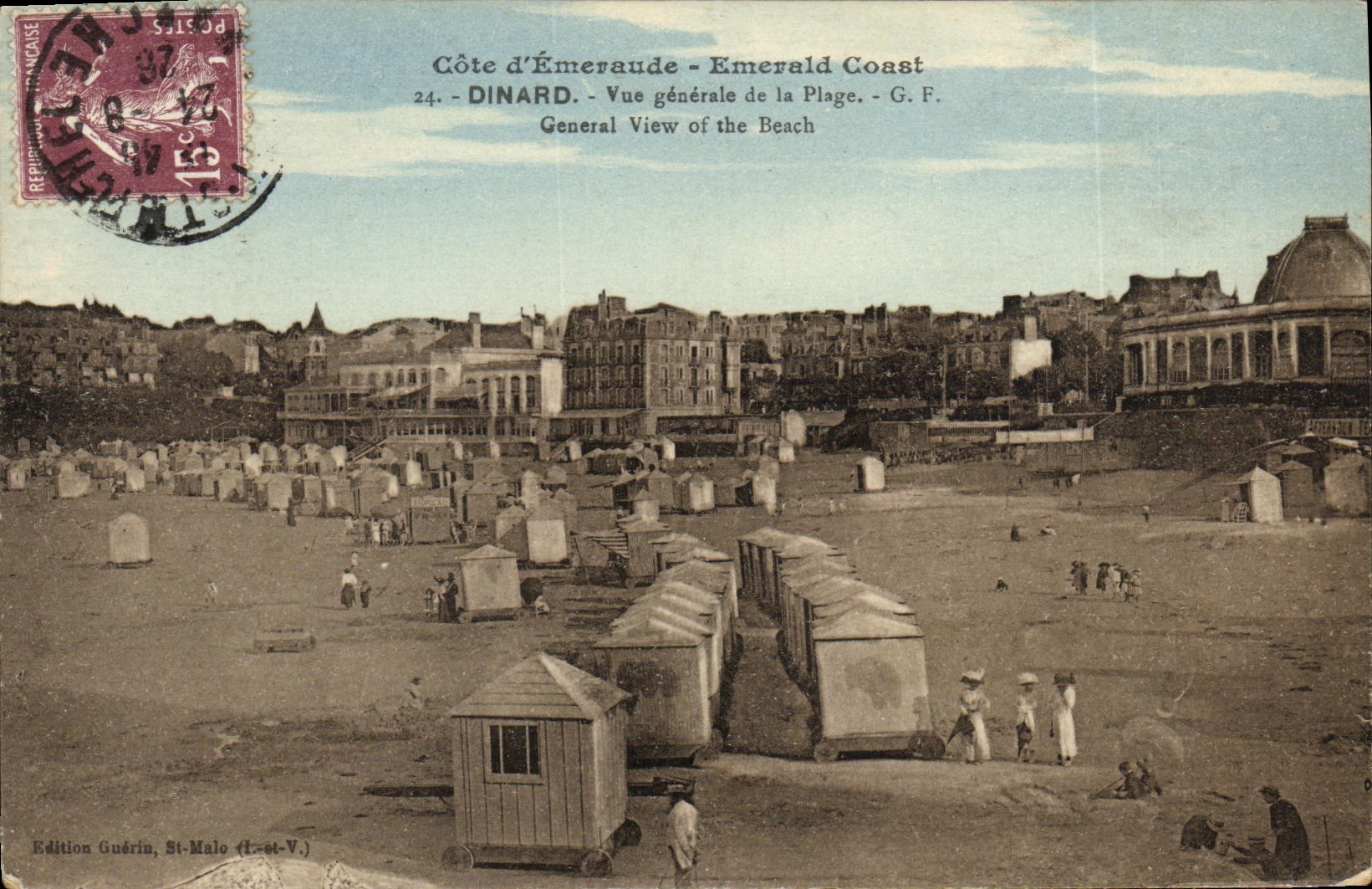Dinard - Vue générale de la Plage - G.F. - Édition Guérin, St-Malo (Lest-V.)
