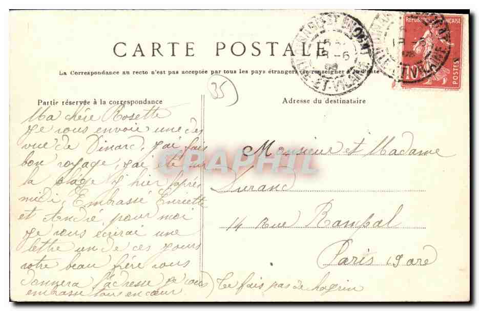 CPA Dinard Le Carrefour de L Horloge — Verso
