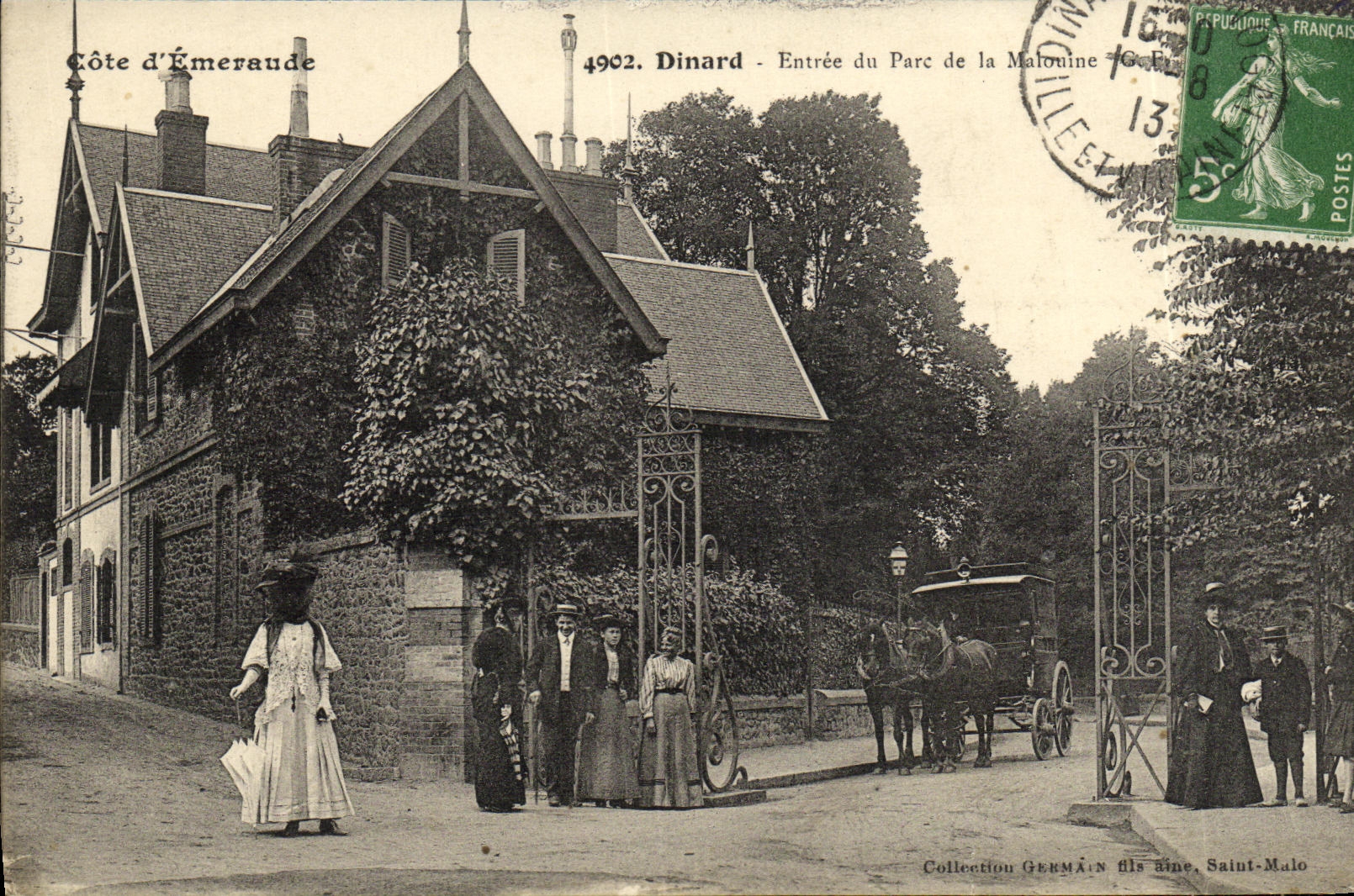 Dinard - Entrée du Parc de la Malouine — Côte d'Émeraude, 1902 — Collection Germán fils aîné, Saint-Malo