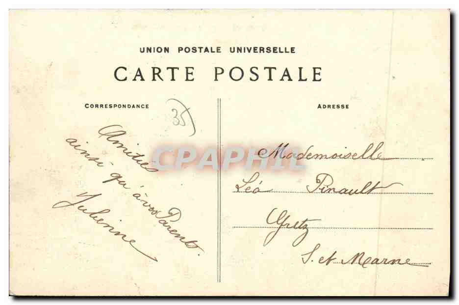 Dinard - Entrée du Parc de la Malouine — Côte d'Émeraude, 1902 — Collection Germán fils aîné, Saint-Malo — Verso