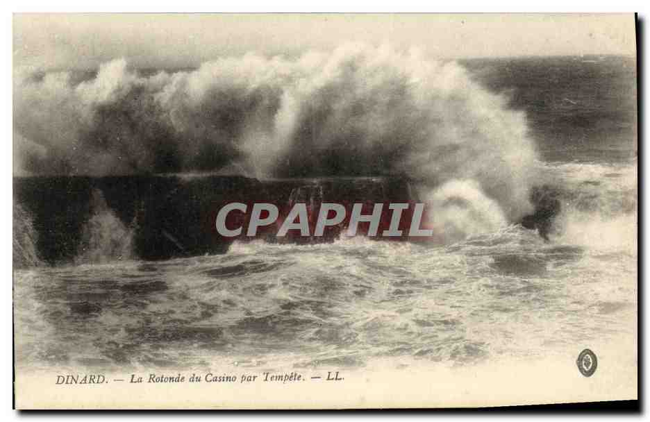 CPA Dinard La Rotonde du Casino Par Tempete