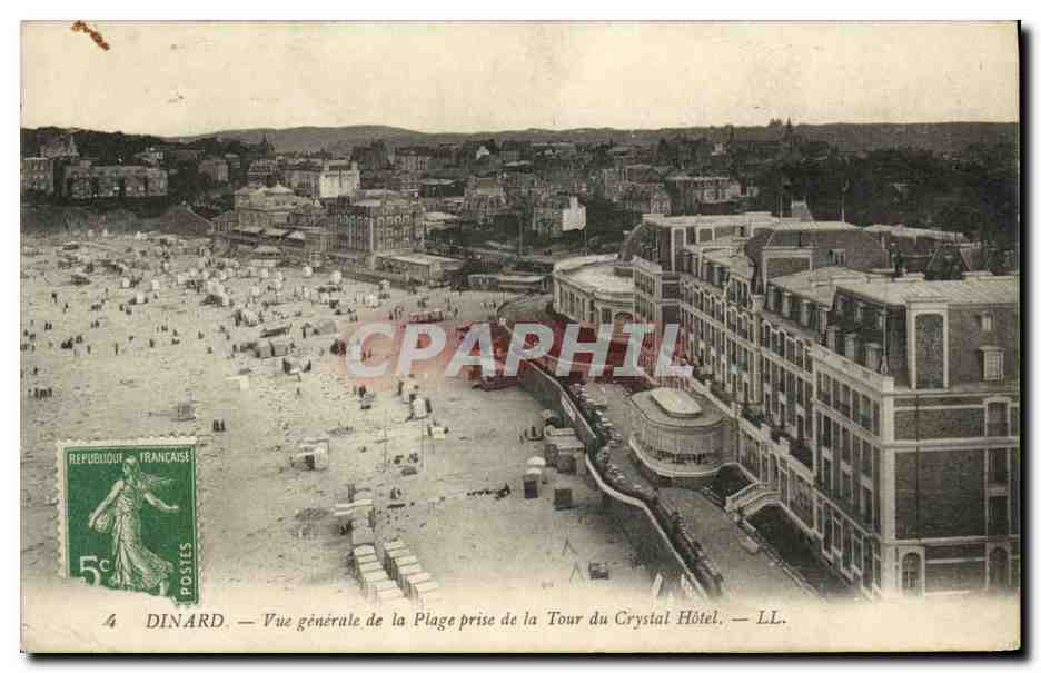 Dinard — Vue générale de la Plage prise de la Tour du Crystal Hôtel — LL.