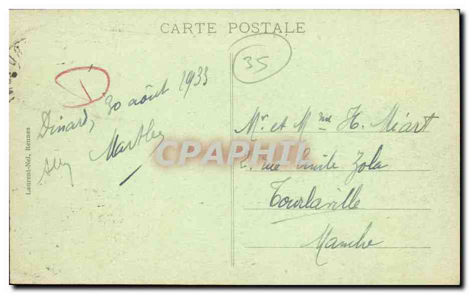 CPA Dinard La Plage — Rückseite