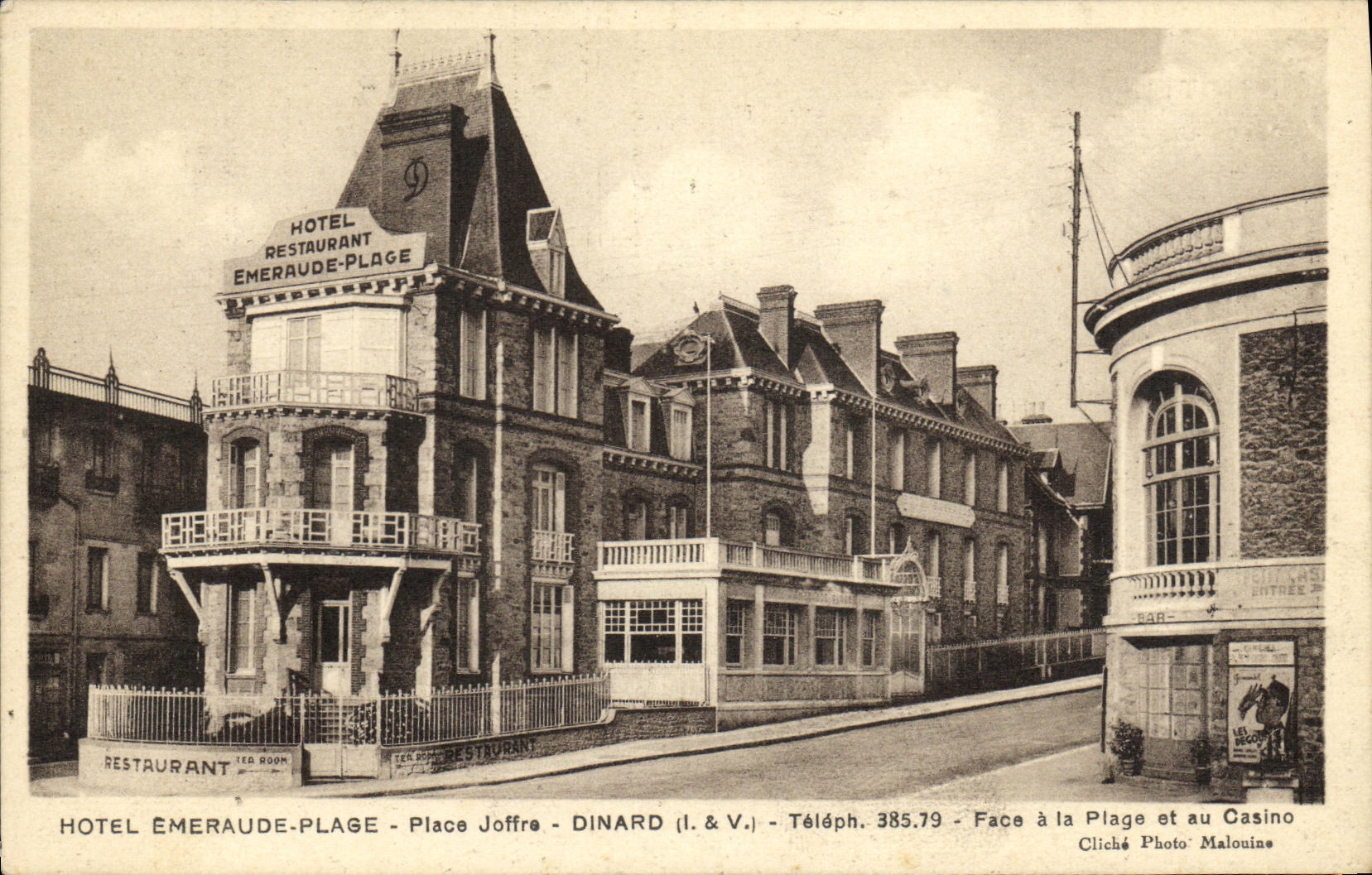 Hôtel Restaurant Émeraude-Plage — Dinard (Ille-et-Vilaine) — Cliché Photo Malouine