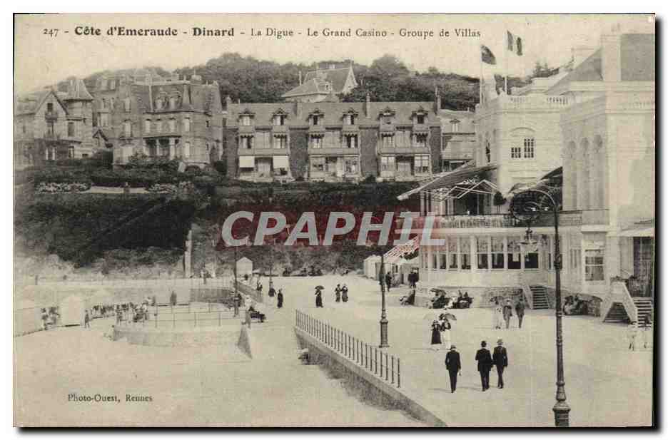 Côte d'Émeraude - Dinard - La Digue - Le Grand Casino - Gruppe von Villen — Photo-Ouest, Rennes, n°247