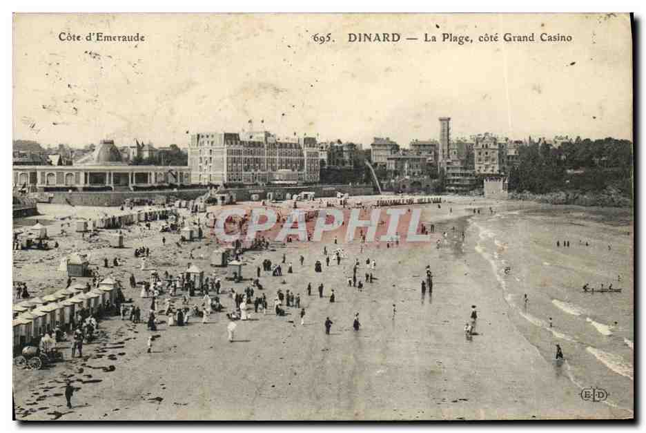 Dinard — La Plage, côté Grand Casino — Éditeur E-D, n° 695