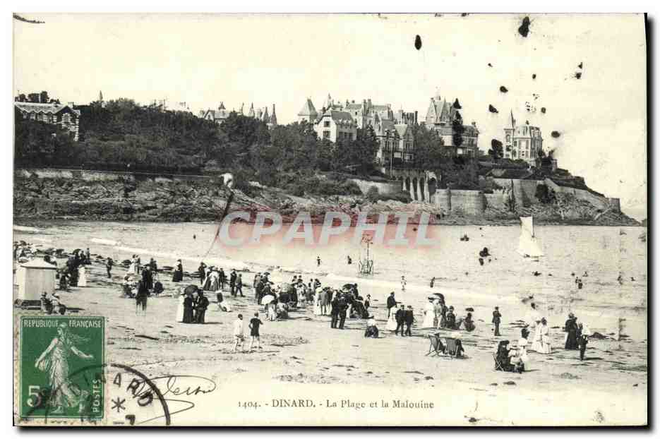 Dinard - La Plage et la Malouine — H. Le Mariot, éditeur, n° 1404