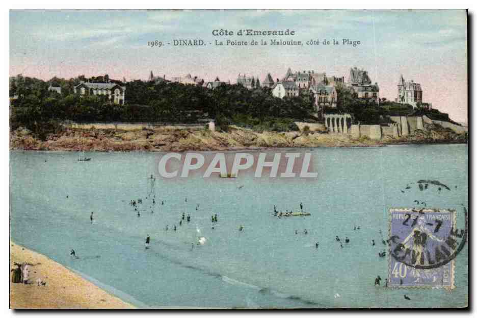 CPA Dinard la Pointe de la Malouine cote de la Plage