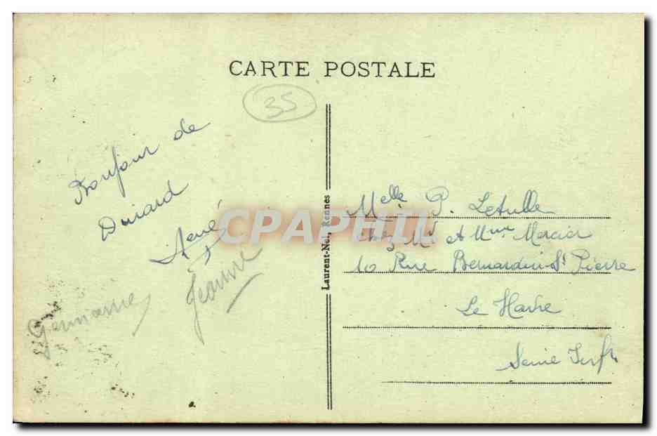 CPA Dinard la Pointe de la Malouine cote de la Plage — Rückseite