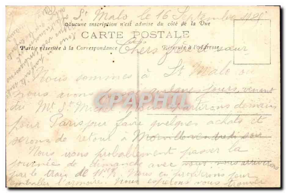 CPA Dinard Vue generale de la Digue et de la Plage — Rückseite