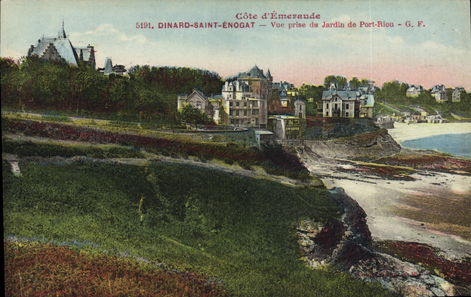 Dinard-Saint-Énogat — Côte d'Émeraude — Vue prise du Jardin de Port-Riou — G. F. — n° 5191