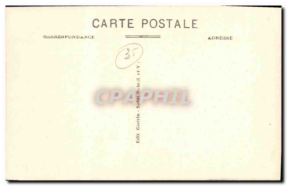 CPA Dinard La Baie du Prieure Bateau — Verso