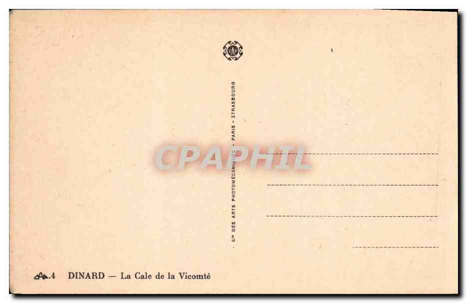 Dinard — La Cale de la Vicomté — C.M. des Arts Photomécaniques, Paris — Rückseite
