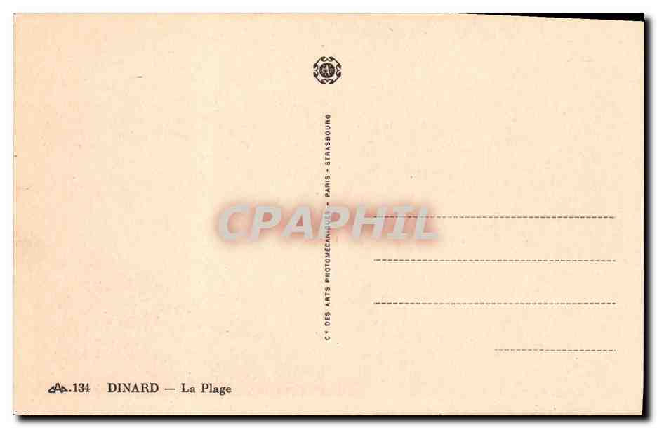 Dinard — La Plage — C.A.P. — n°134 — Verso