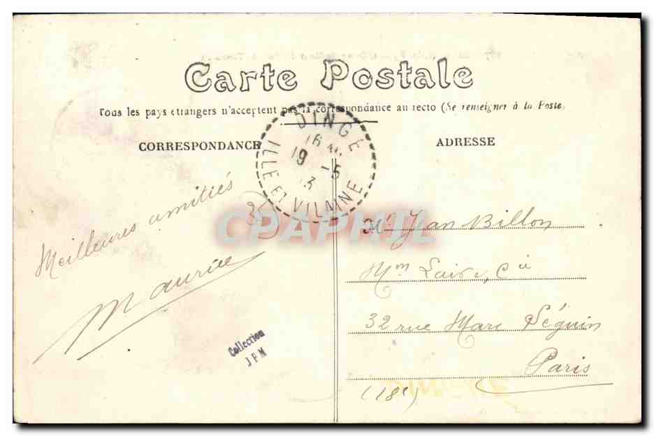 Dingé (Loire-Atlantique) — L'Étang du Haut-du-Bols de Tanouarn — E. Mary-Roussellère, Rennes — Rückseite