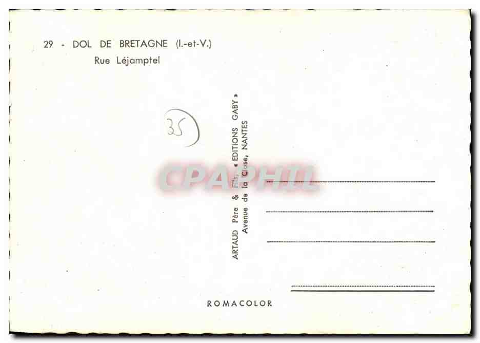 Dol-de-Bretagne — Rue Léjamptel — Éditions Gaby — Rückseite
