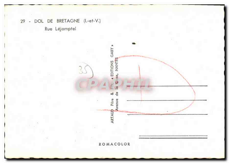 CPM Dol de Bretagne Rue Lejamptel — Rückseite