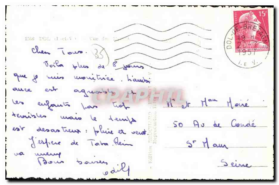 CPM Dol de Bretagne Vue des marais  — Verso