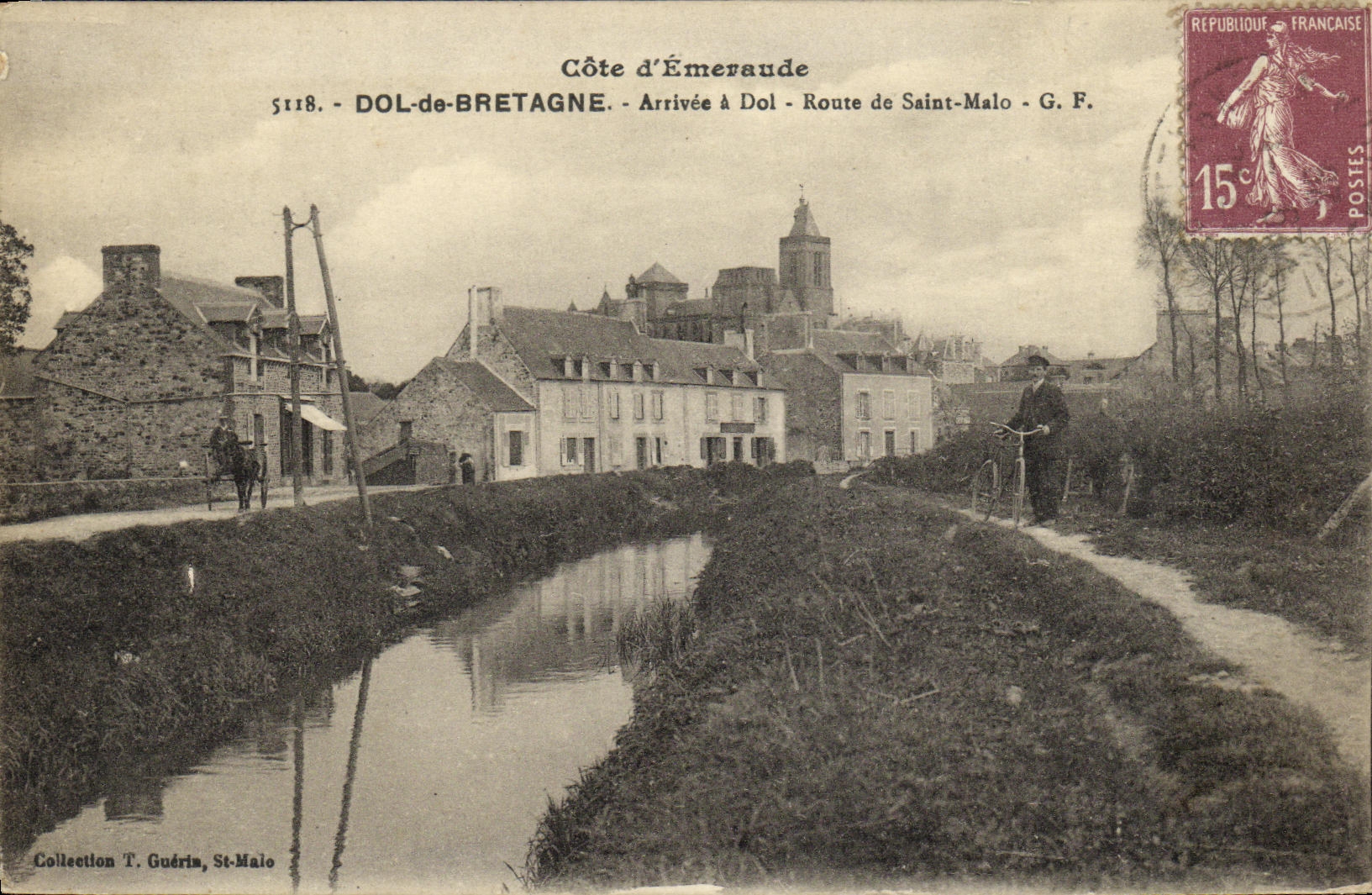 Dol-de-Bretagne — Arrivée à Dol - Route de Saint-Malo — G.F. — Côte d'Émeraude — n° 5118